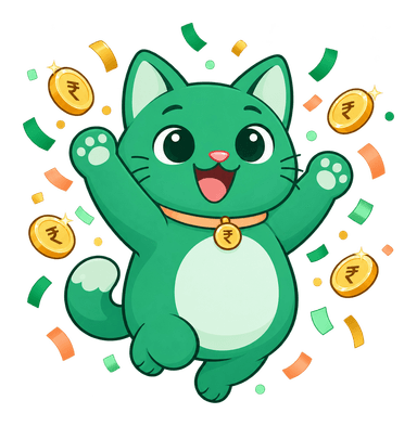 Billi jumping with confetti